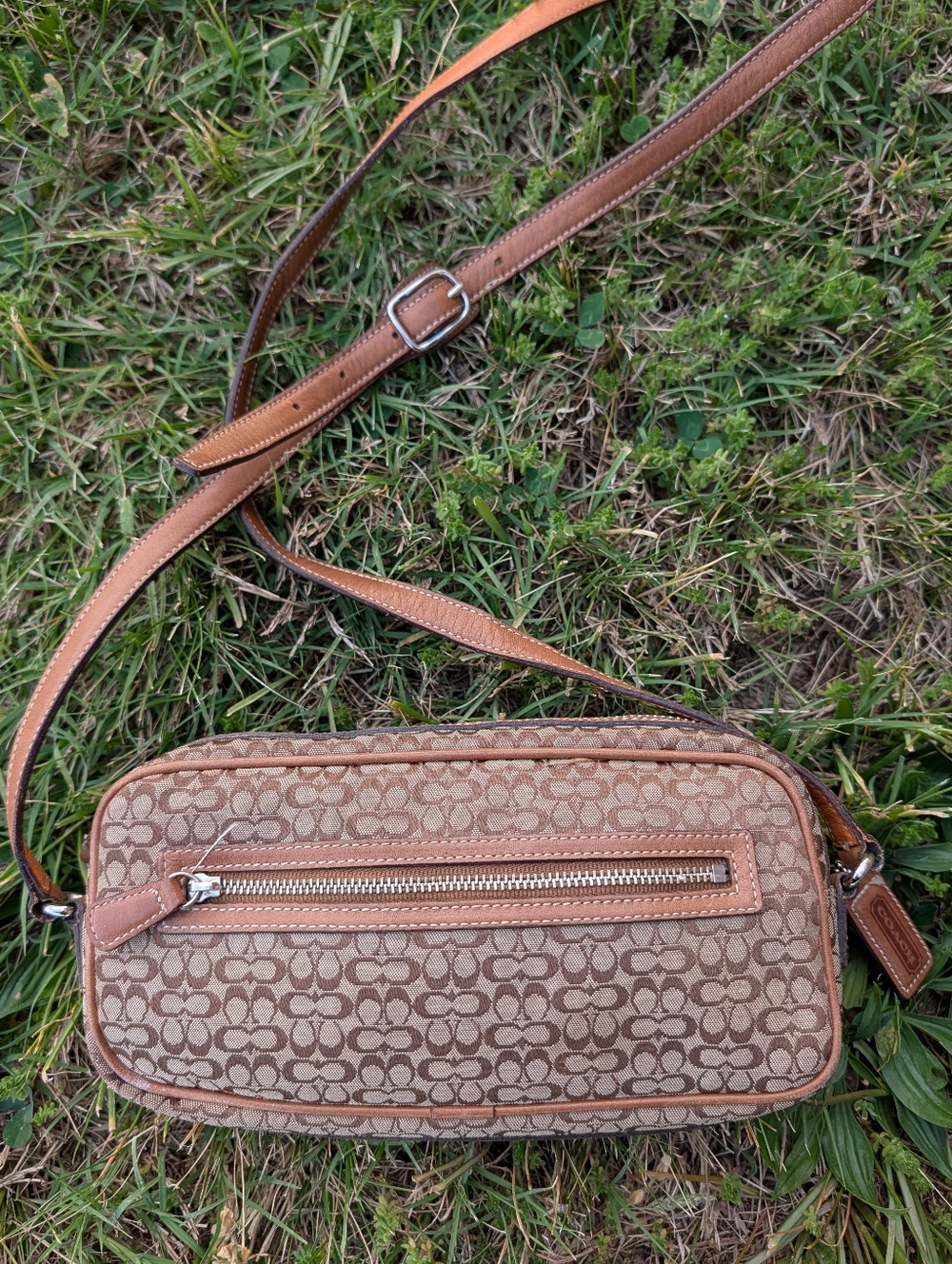 🥰 Vintage 90's Coach 6341 Signature Monogram Jacquard Crossbody Adjustable Bag